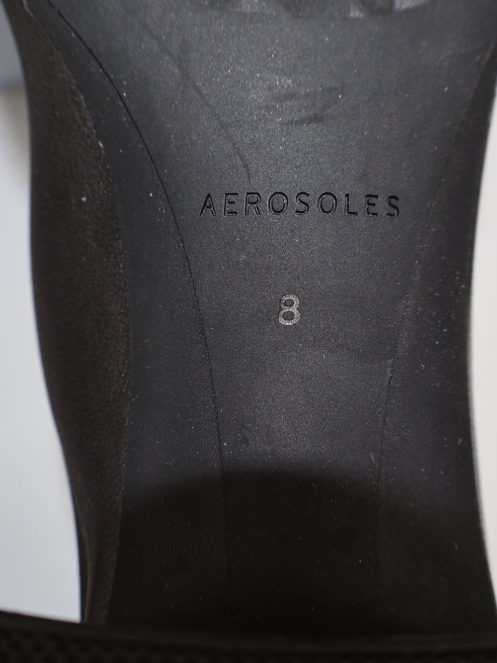 Aerosoles Eliza Block Heel Sandal Womens 8 Black Leather Ankle Strap Square Toe - Picture 9 of 10